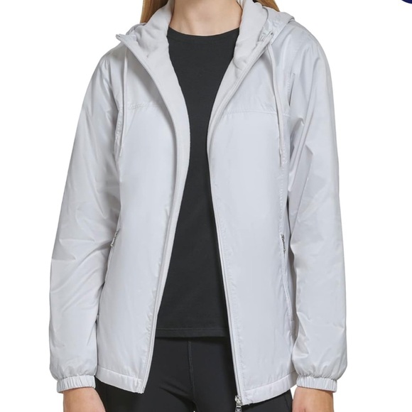 🟣 LIKE NEW! Calvin Klein Womens Zip Front Light Green Windbreaker size Large - Picture 2 of 8